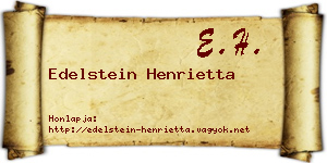 Edelstein Henrietta névjegykártya